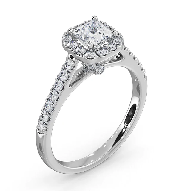 Roxy Diamond Engagement Side Stone Ring in 18KW Gold 0.98CT G/SI2 - Image 4
