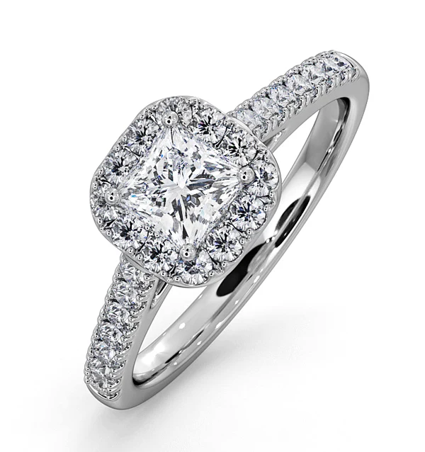 Roxy Diamond Engagement Side Stone Ring in Platinum 0.98CT G/VS1