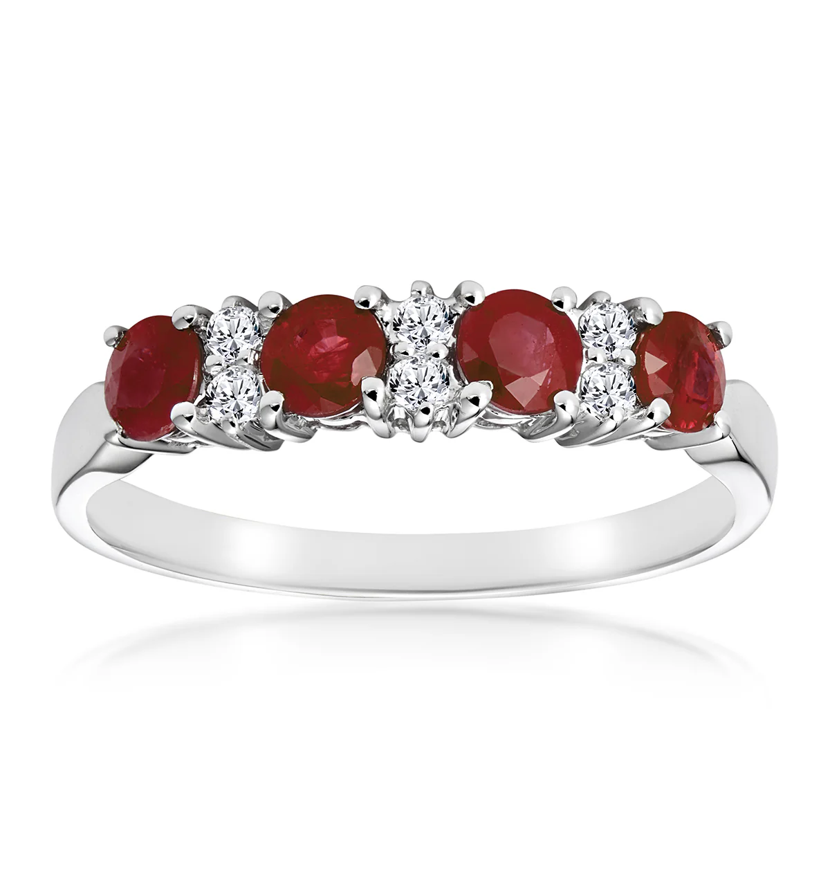 Ruby 0.66ct And Diamond 9K White Gold Ring - Image 2