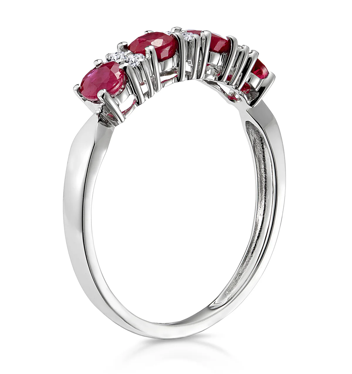 Ruby 0.66ct And Diamond 9K White Gold Ring - Image 3