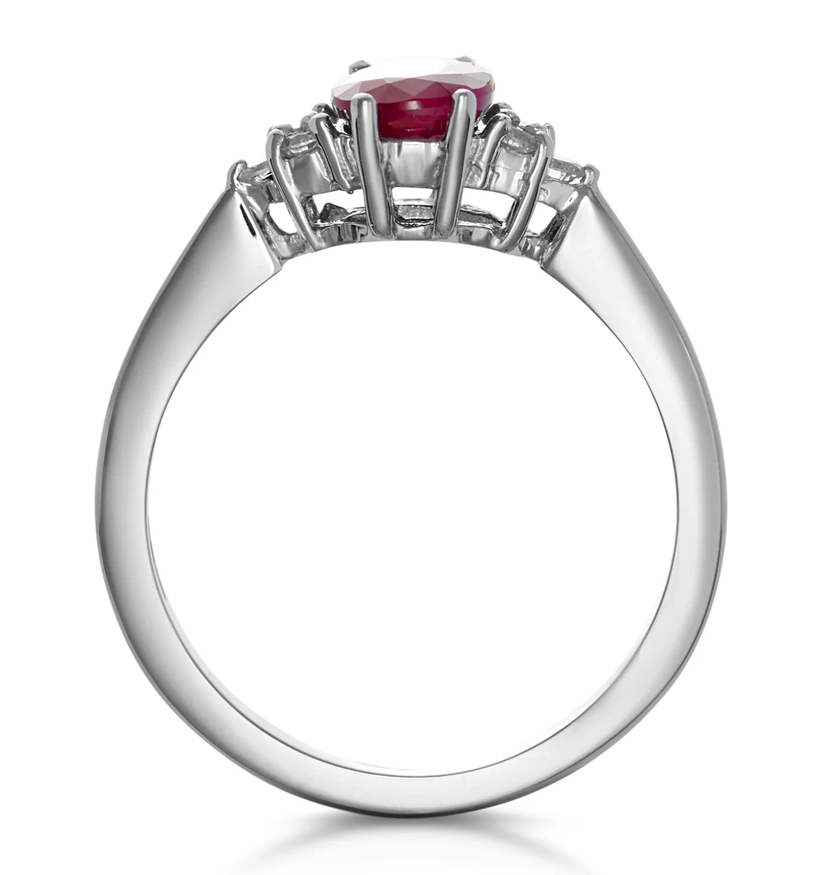 Ruby 0.90ct And Diamond 18K White Gold Ring - Image 3