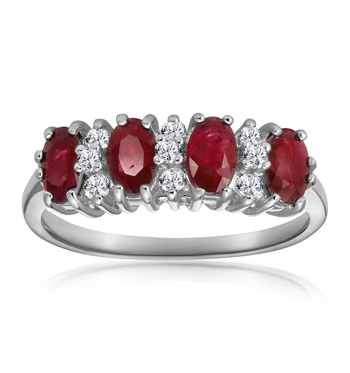 Ruby 1.12ct And Diamond 9K White Gold Ring - Image 2