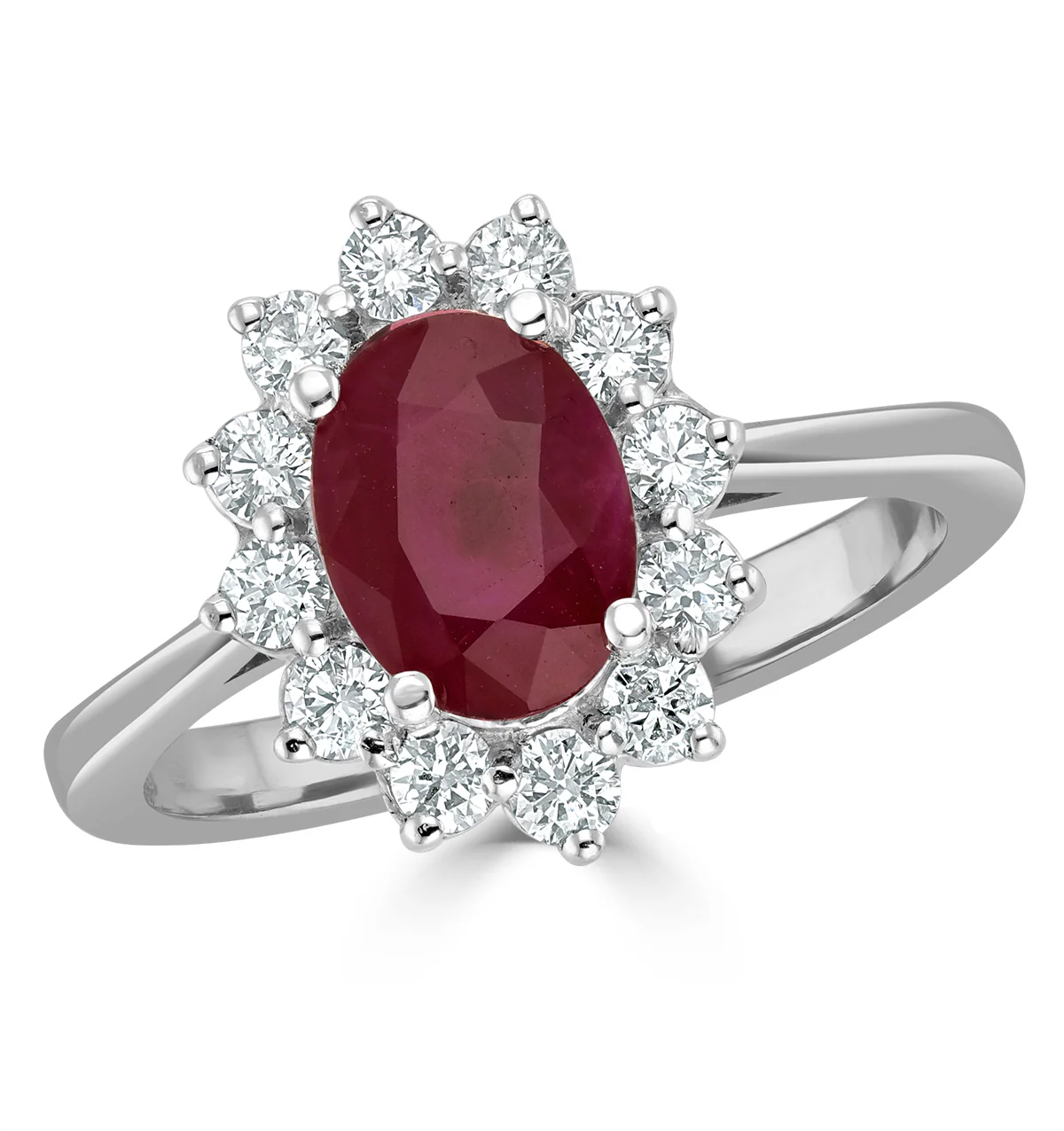 Ruby 1.35ct And Diamond 0.50ct 18K White Gold Ring - Image 2