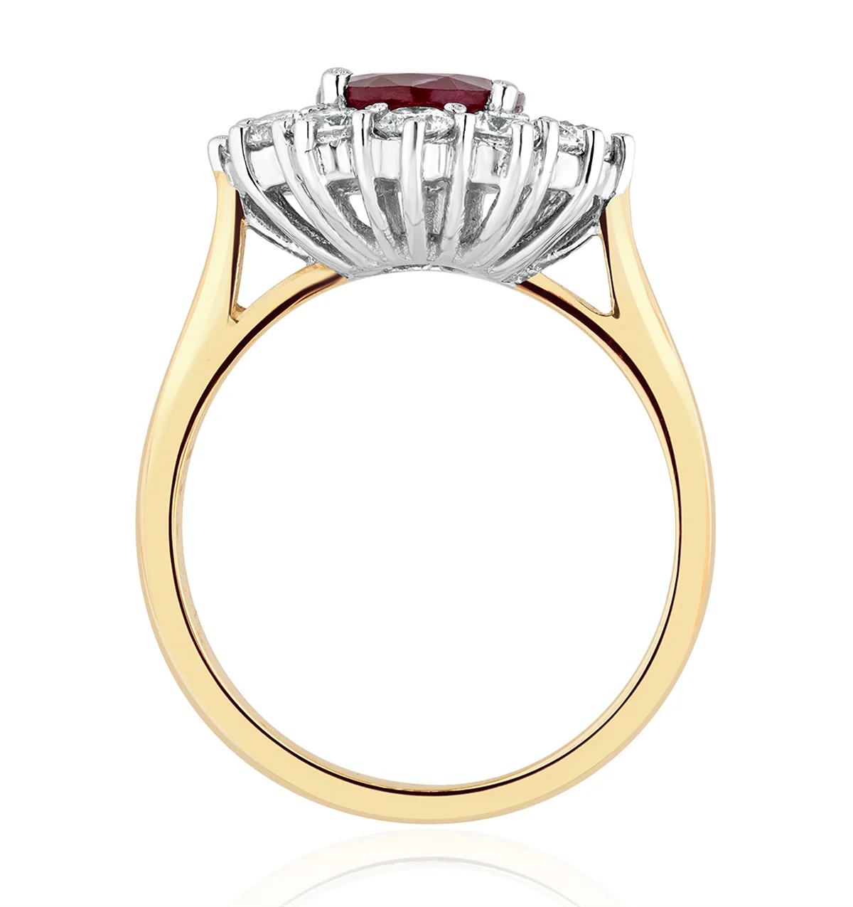 Ruby 2.40ct And Lab Diamond 1.00ct Cluster Ring in 18K Gold - Image 4