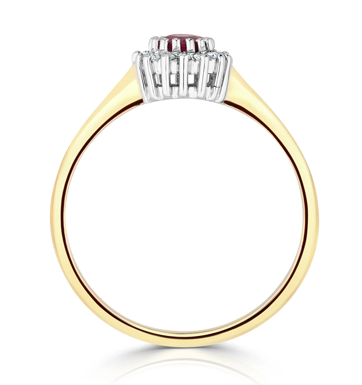 Ruby 3.5 x 3.5mm And Diamond 9K Gold Ring - Image 3