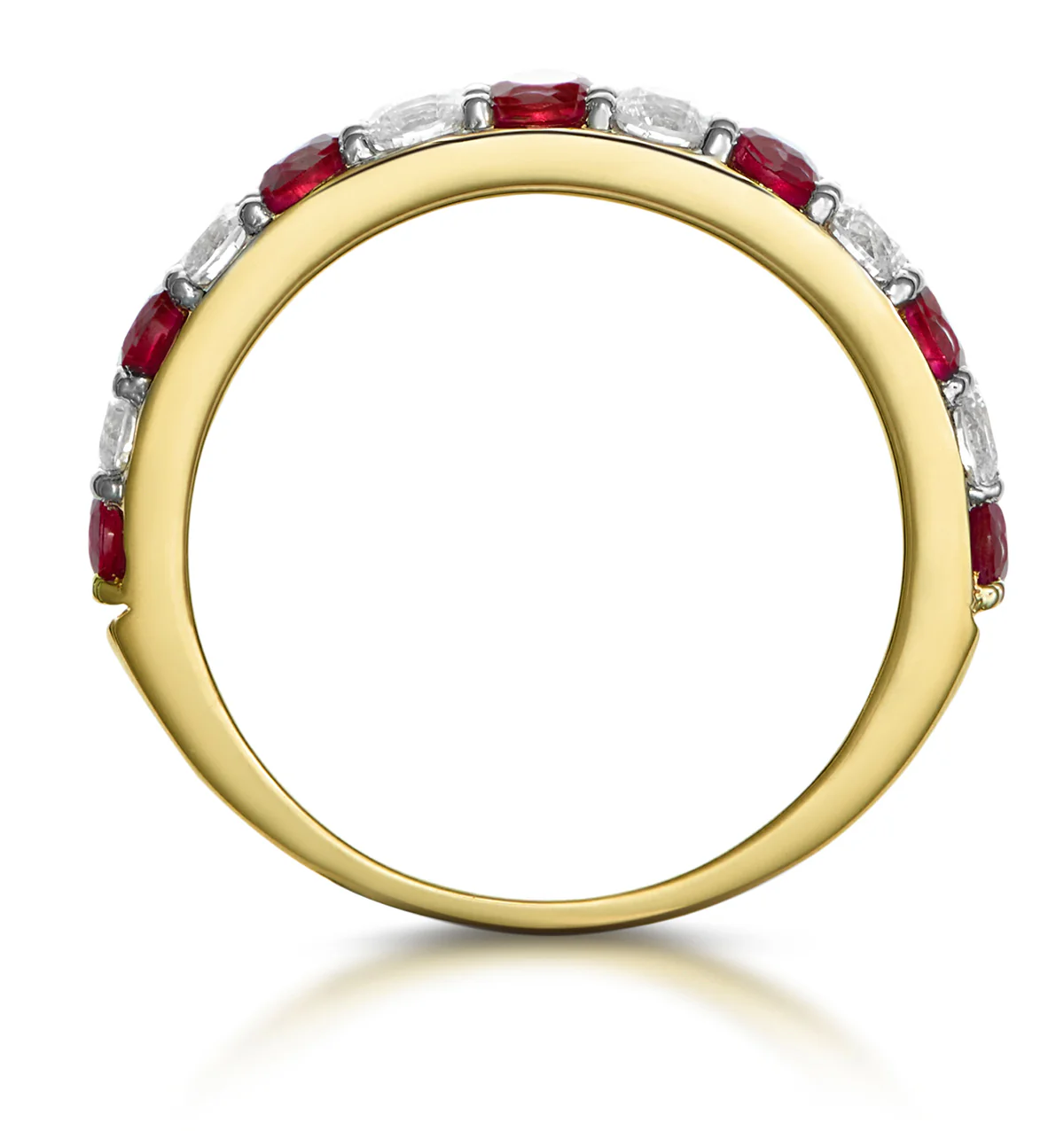 Ruby and 0.50ct Diamond Asteria Eternity Ring in 18K Gold - Image 3