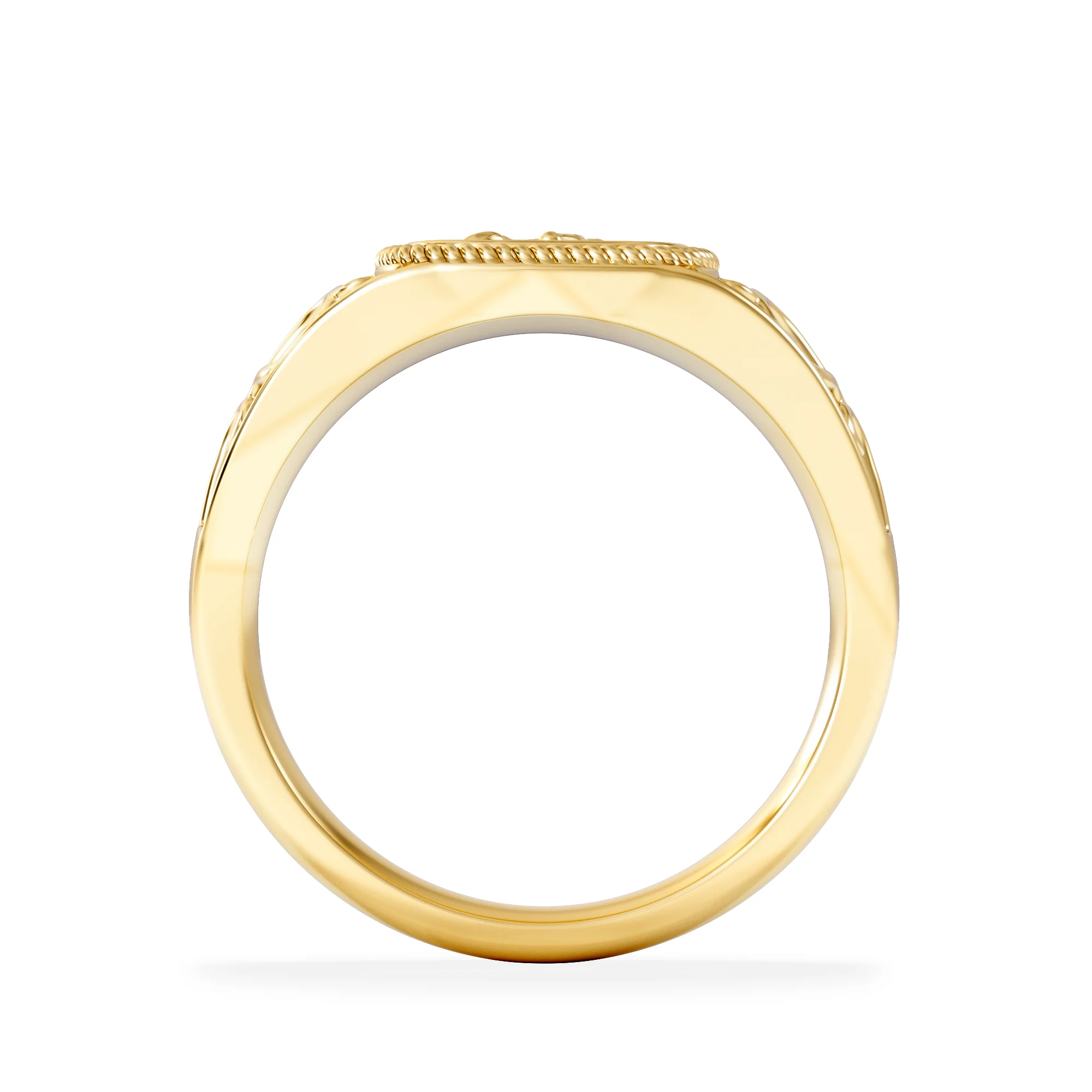 Sagittarius Zodiac 0.01ct Lab Diamond Signet Ring in 18K Gold Vermeil - Image 3