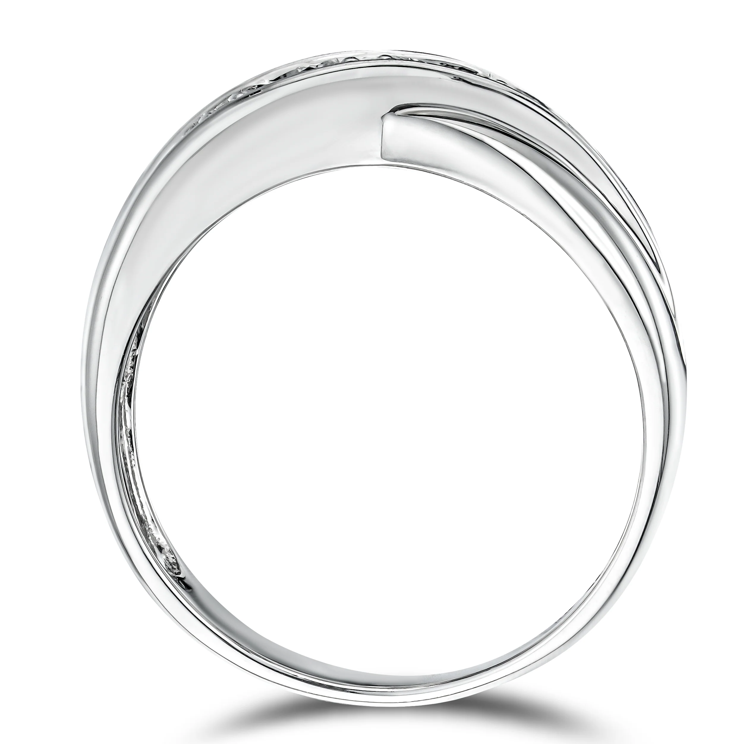 Sapphire 0.45ct And Diamond 925 Sterling Silver Crossover Ring - Image 2