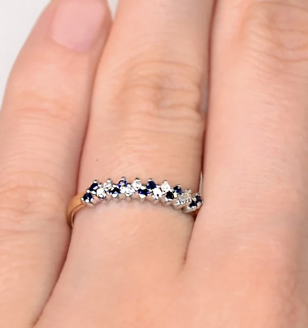 Sapphire 0.18ct And Diamond 9K Gold Ring - Image 3