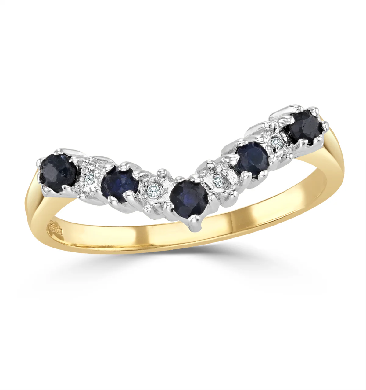 Sapphire 0.25ct And Diamond 9K Gold Ring - Image 2