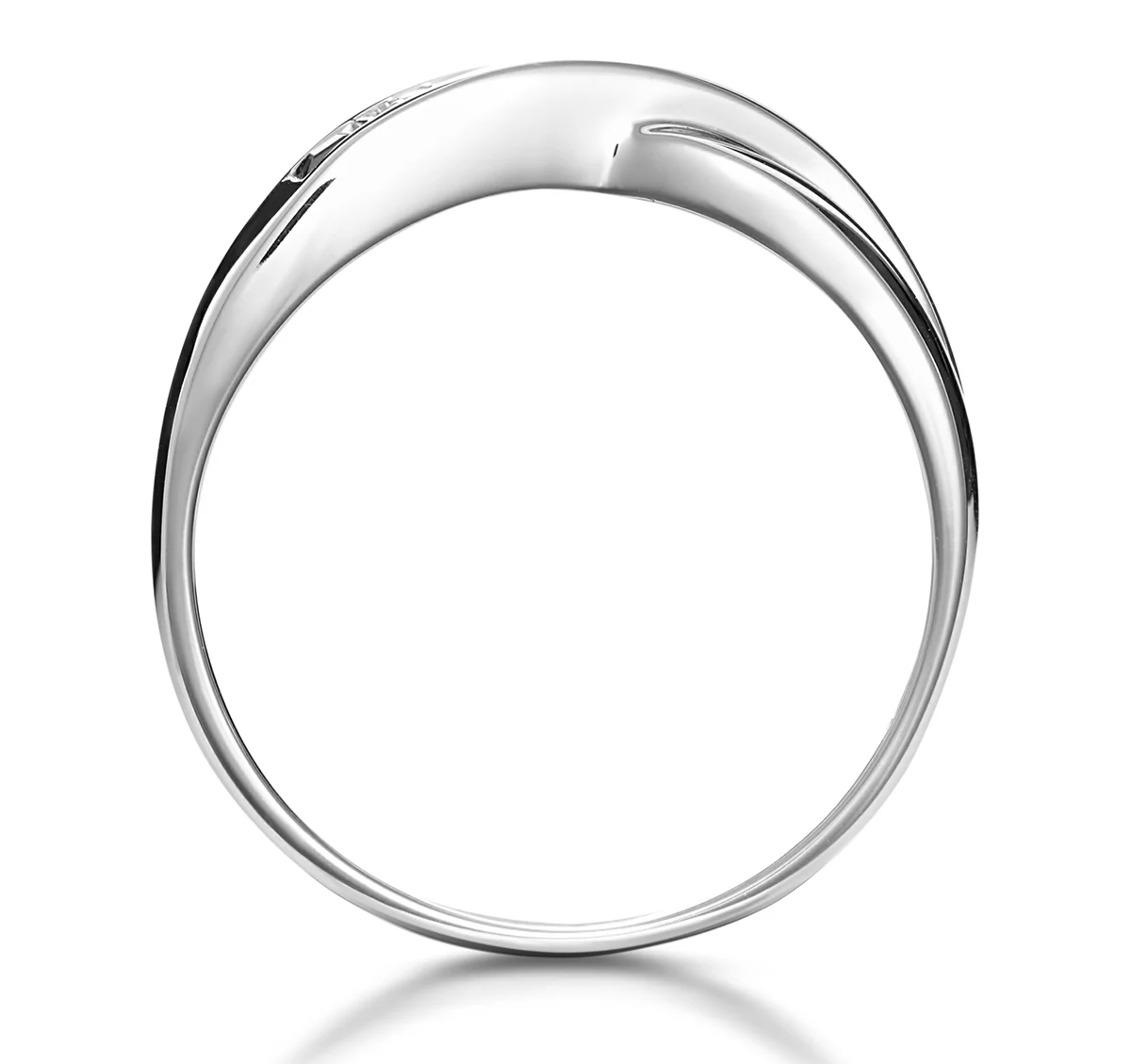 Sapphire 0.45ct And Diamond 9K White Gold Crossover Ring - Image 2