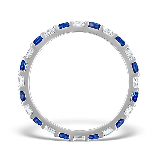 Sapphire 0.70ct And Diamond Platinum Eternity Ring - Image 2