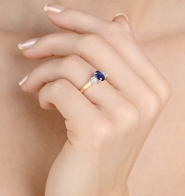 Sapphire 0.80ct And Diamond 0.50ct 18K Gold Ring FET23-U - Image 4