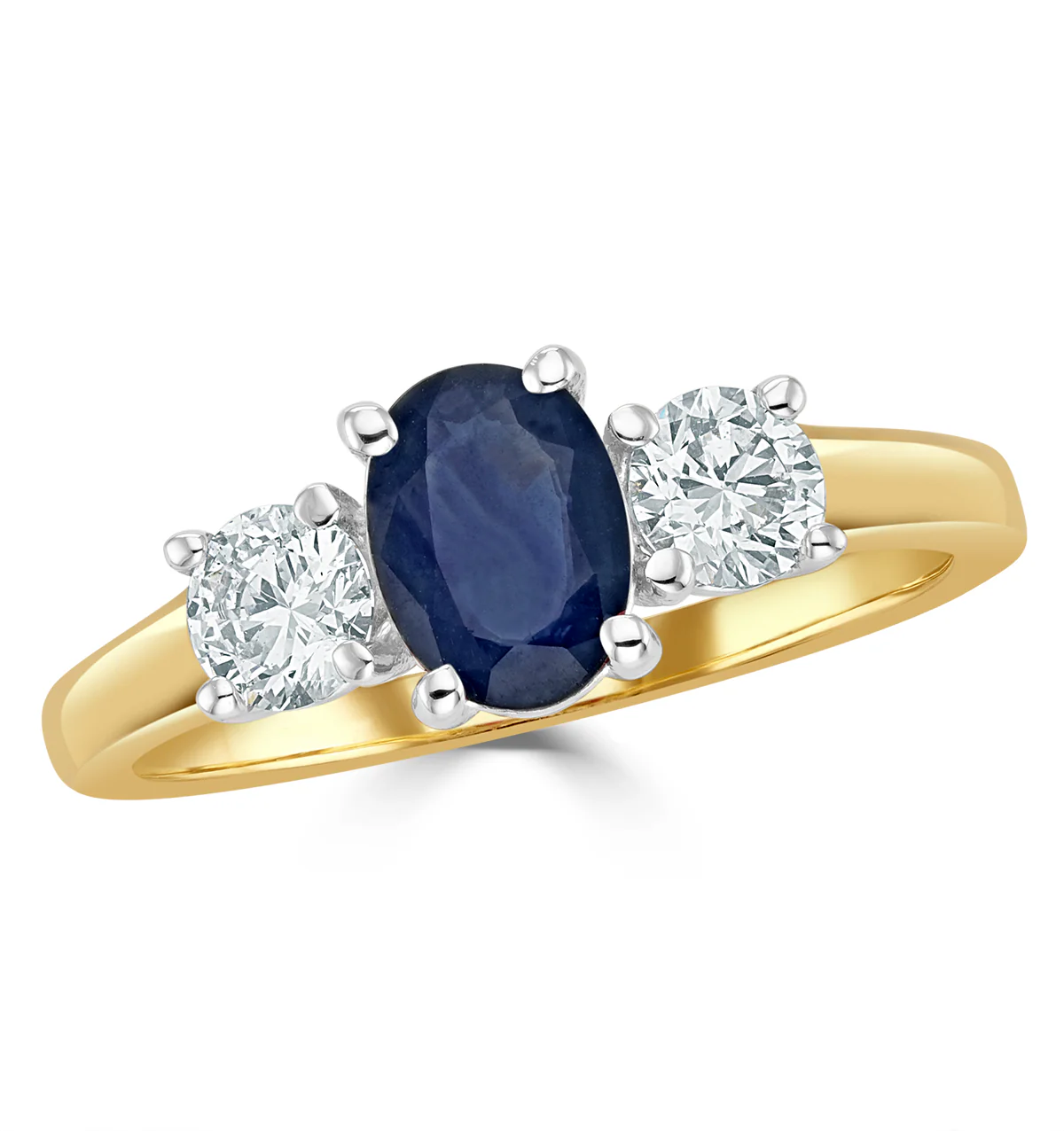 Sapphire 0.80ct And Lab Diamonds G/Vs 0.50ct 18K Gold Ring FET23-U - Image 2