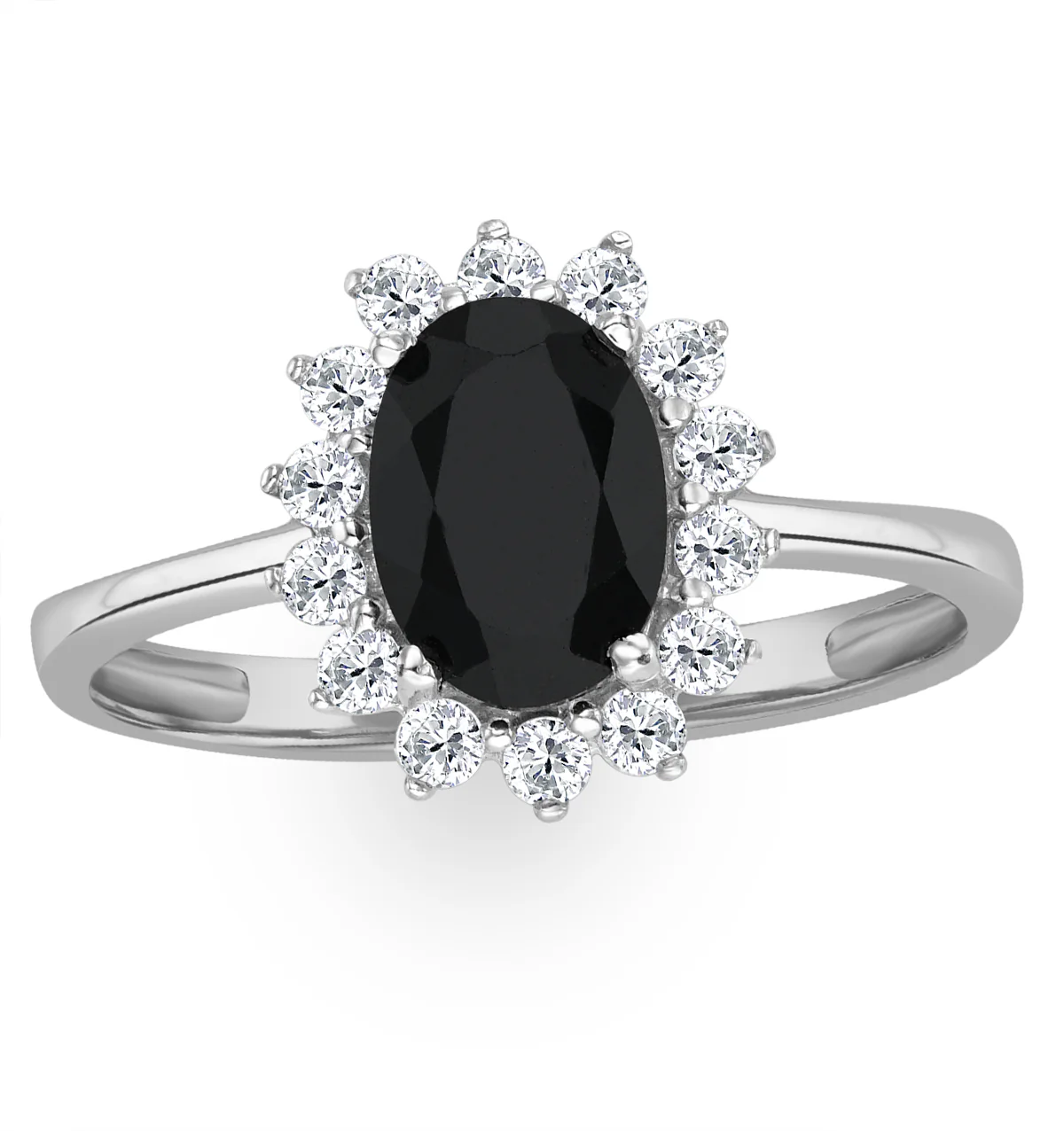Sapphire 0.90ct And Diamond 9K White Gold Ring - Image 2