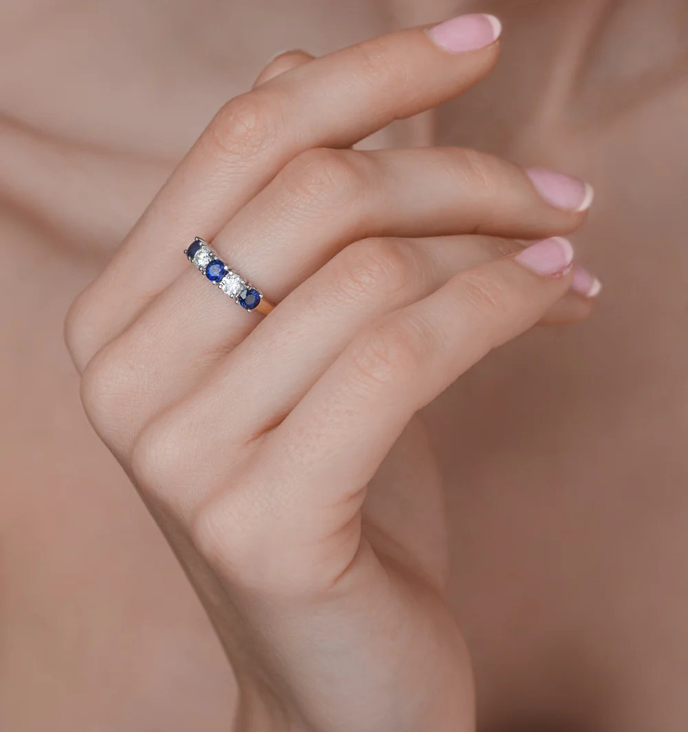 Sapphire 0.90CT and Diamond Ring 0.40CT 18K Gold FT26 - Image 4
