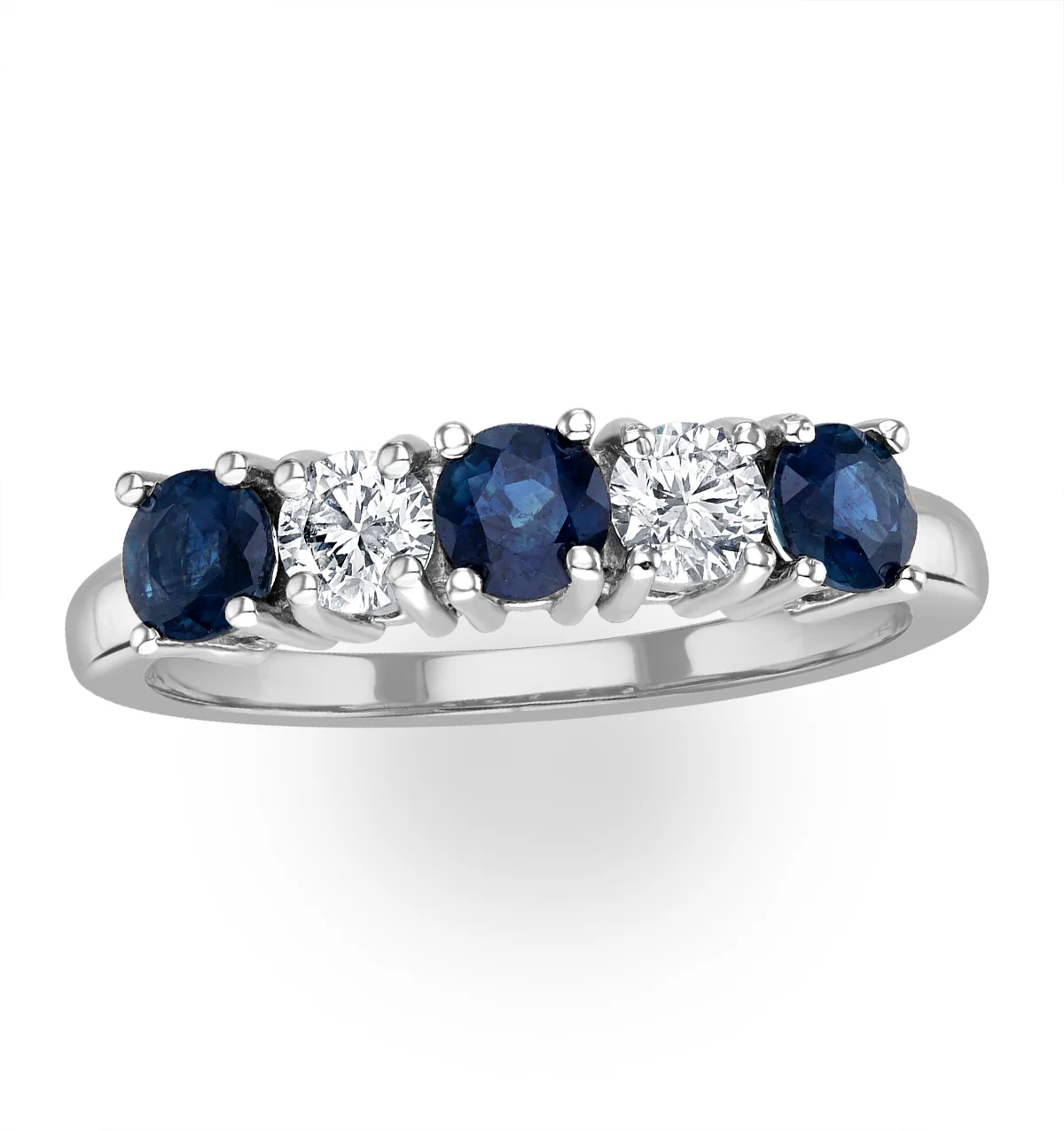 Sapphire 0.90CT and Diamond Ring 0.40CT White 18K Gold FT26 - Image 2