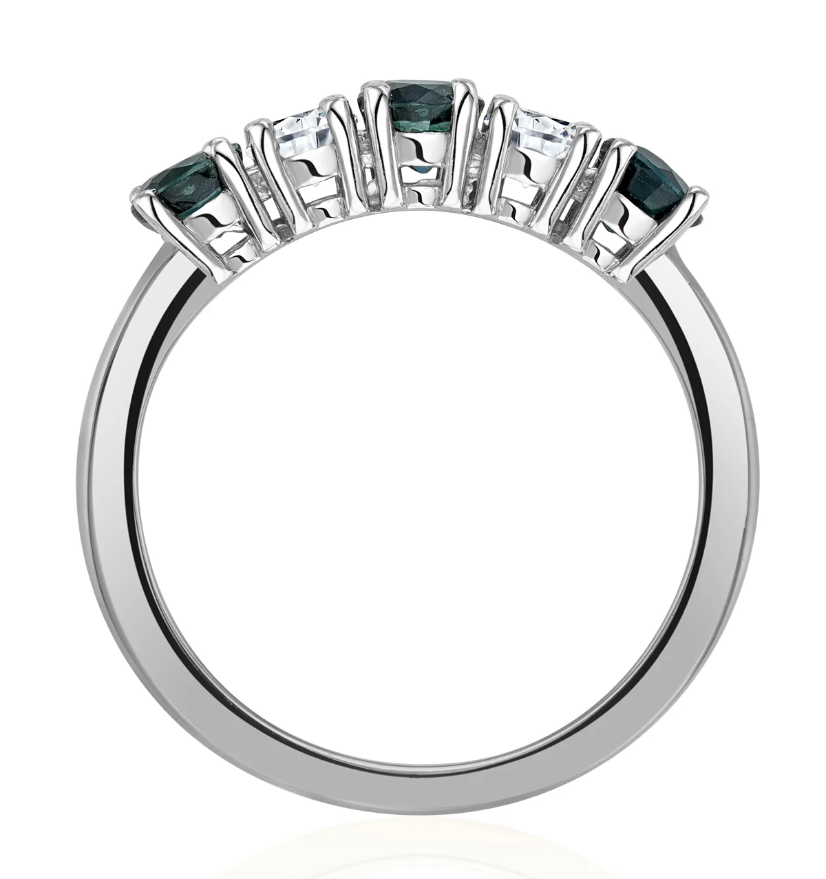 Sapphire 0.90CT and Diamond Ring 0.40CT White 18K Gold FT26 - Image 3