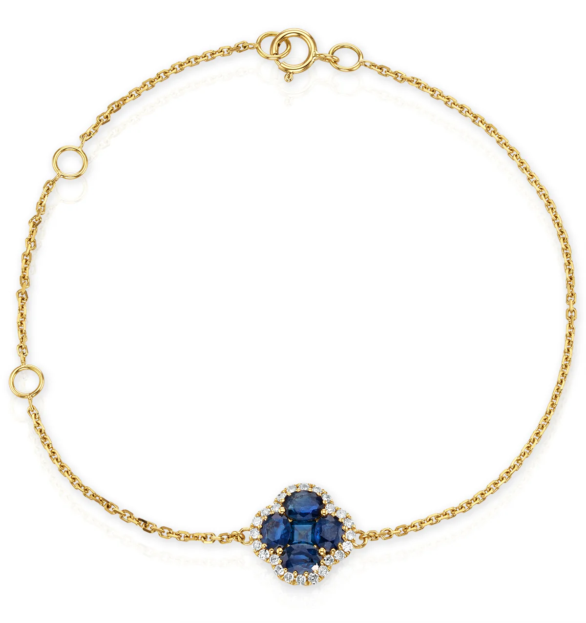 Alegria 1.11ct Sapphire and Lab Diamond Bracelet in 9K Yellow Gold
