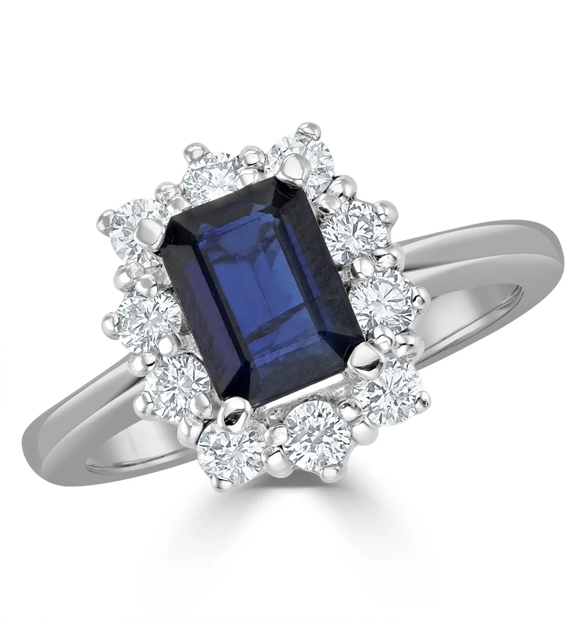 Sapphire 1.15ct And Diamond 0.50ct 18K White Gold Ring - Image 2