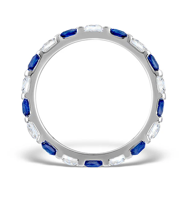 Sapphire 1.30ct And Diamond Platinum Eternity Ring - Image 2
