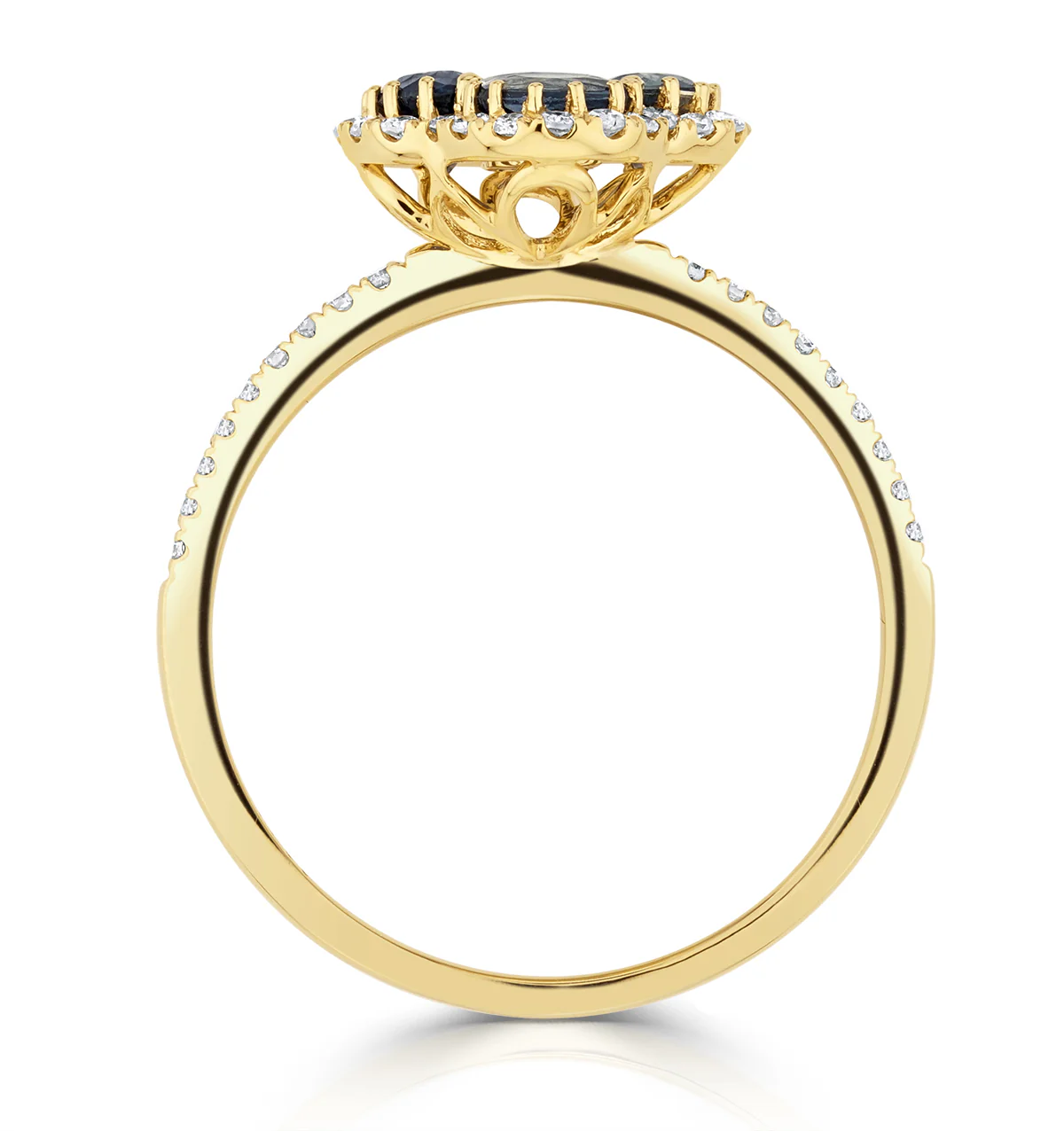 Alegria 1.31ct Sapphire and Lab Diamond Ring in 9K Yellow Gold - Image 3