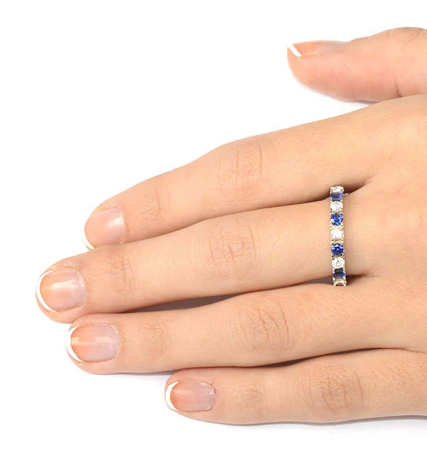 Sapphire 1.70ct H/SI Diamond Platinum Eternity Ring Item HG20-422UJUS - Image 3