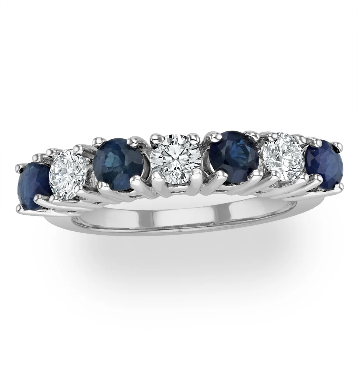 Sapphire 1CT and Diamond Ring 0.50CT 18K White Gold FT32 - Image 2