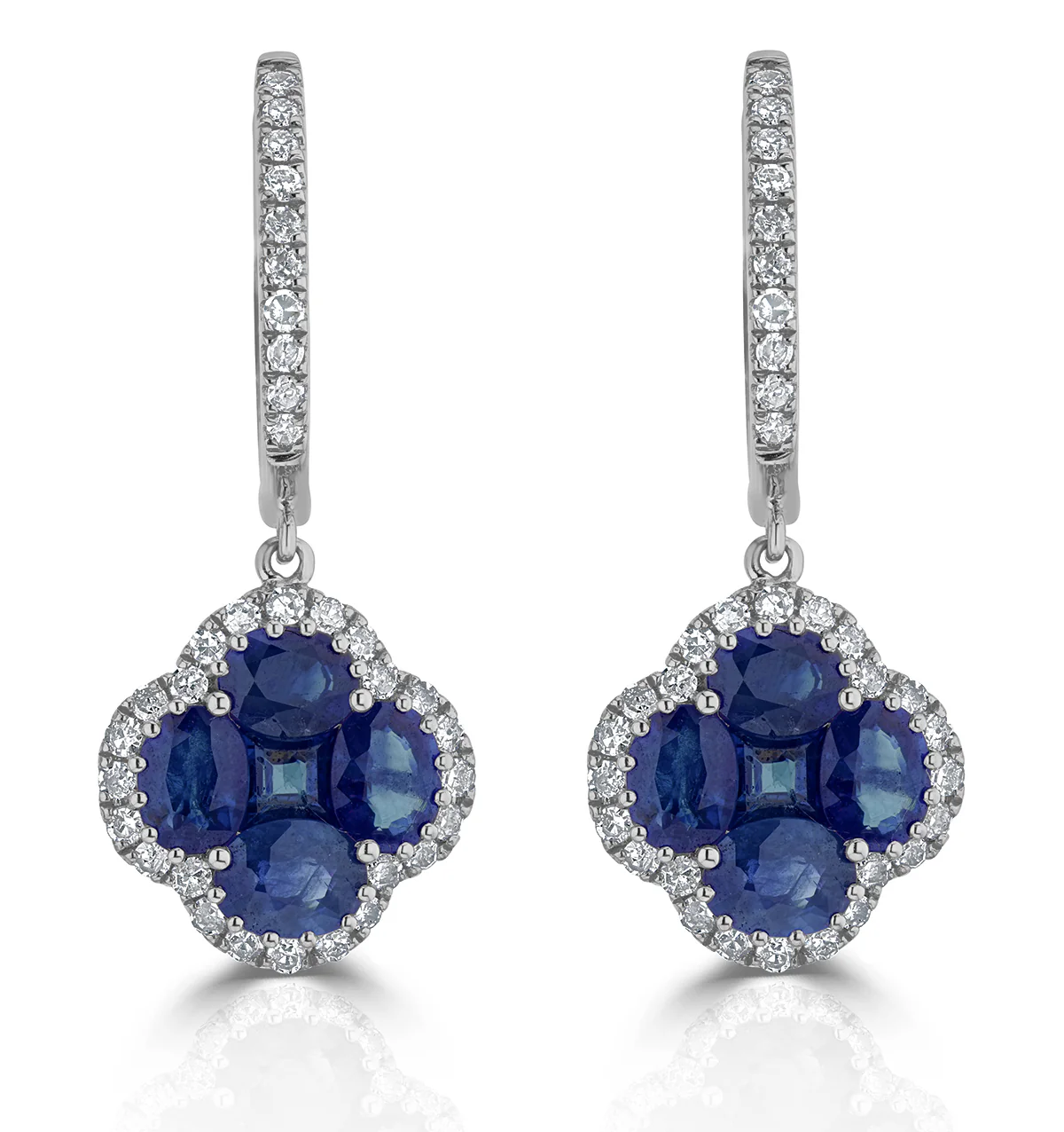 Sapphire 2.15ct And Diamond 18K White Gold Alegria Earrings