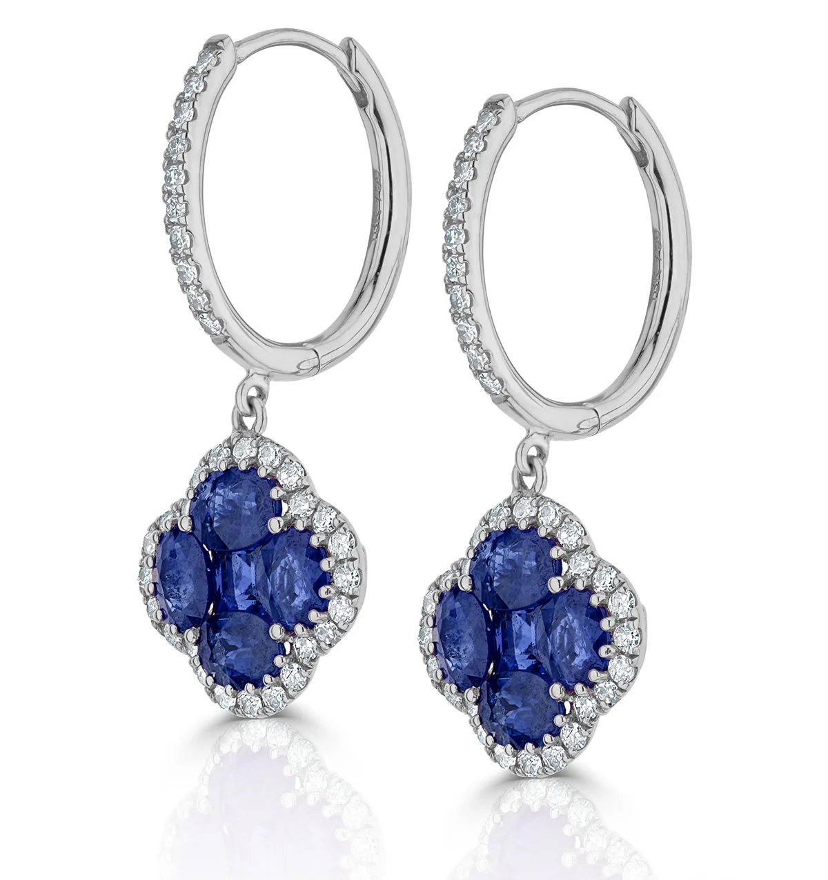 Sapphire 2.15ct And Diamond 18K White Gold Alegria Earrings - Image 2