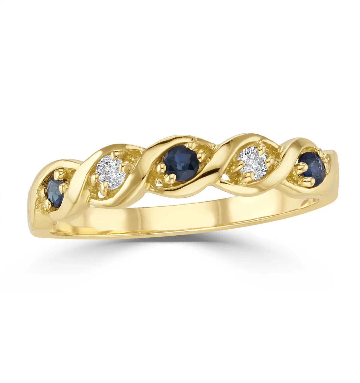 Sapphire 2.25 x 2.25mm And Diamond 18K Gold Ring - Image 2