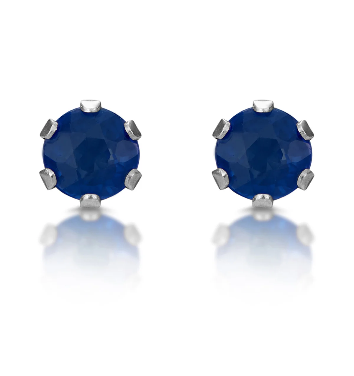 Sapphire 3mm 9K White Gold Studs Earrings