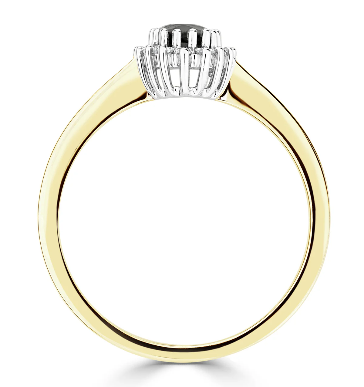 Sapphire 6 x 4mm And Diamond 9K Gold Ring - Image 3