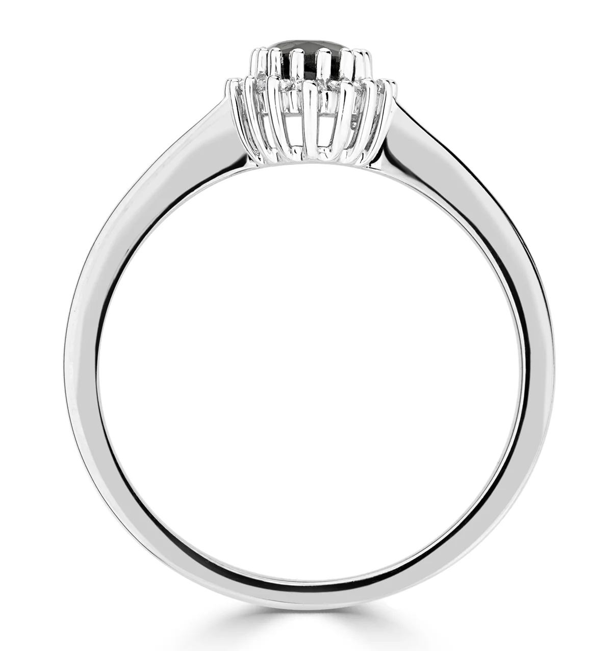 Sapphire 6 x 4mm And Diamond 9K White Gold Ring A4433 - Image 3