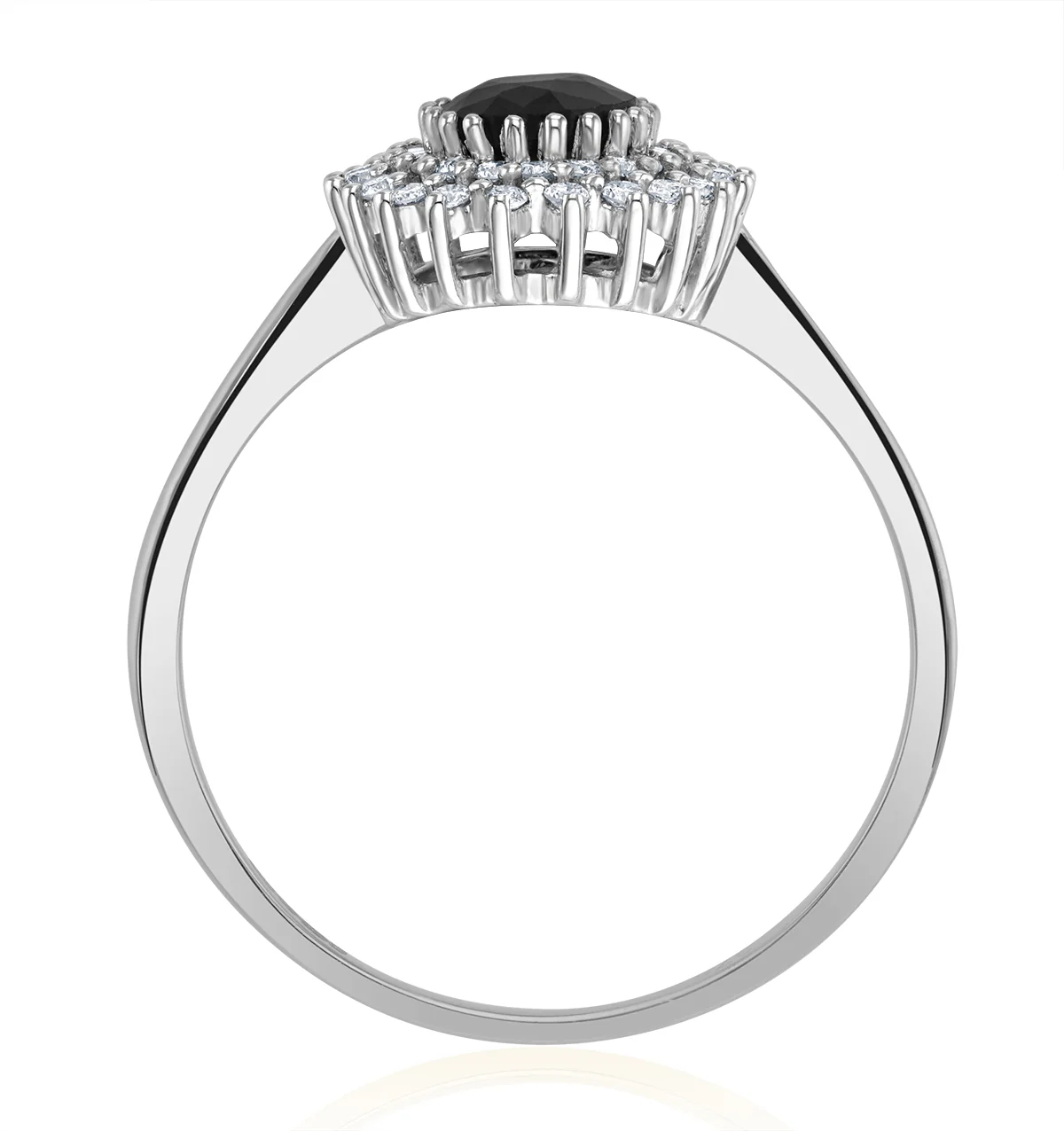 Sapphire 7 x 5mm And Diamond 9K White Gold Ring - Image 3