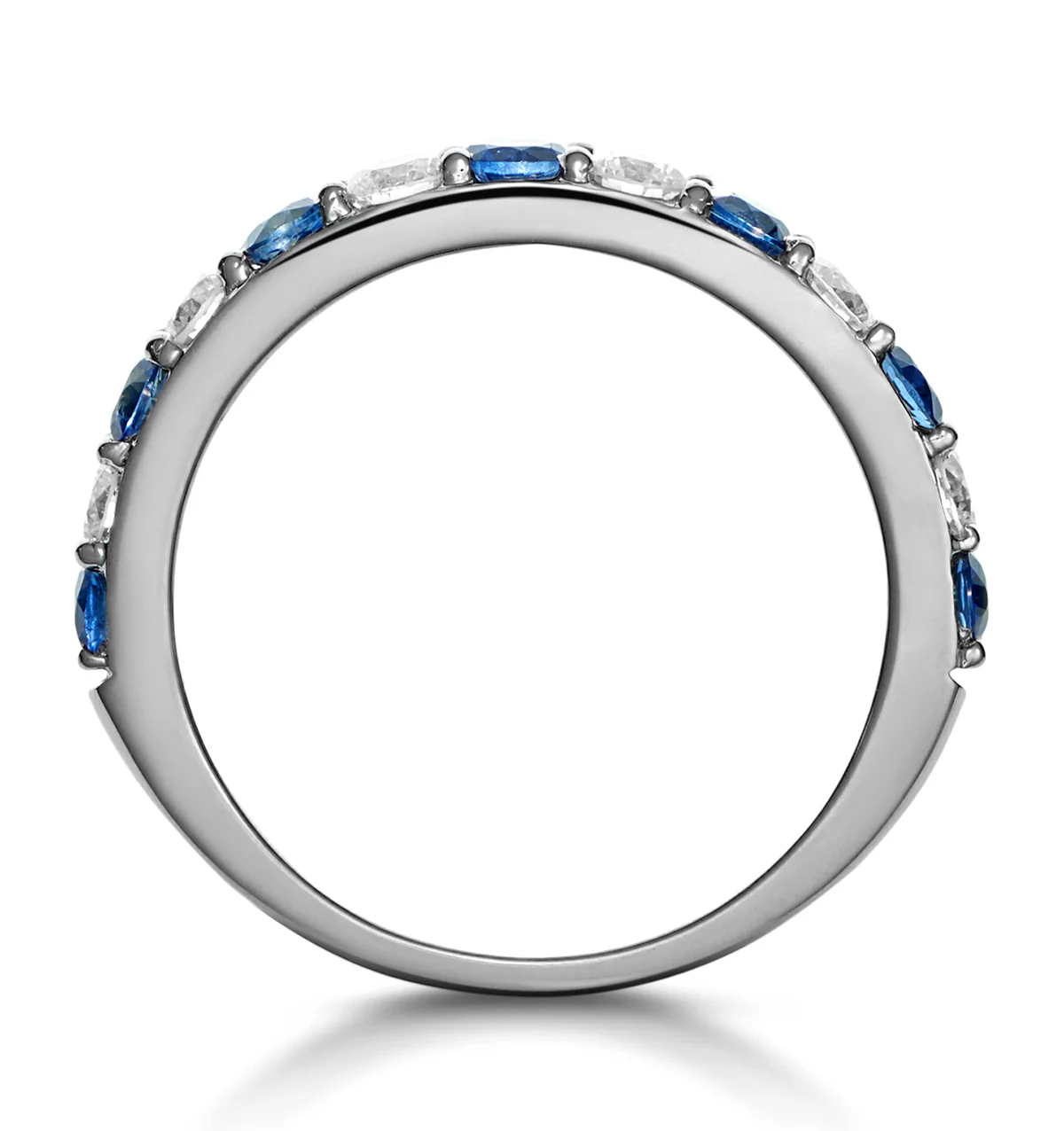 Sapphire and 0.50ct Diamond Asteria Eternity Ring in 18K White Gold - Image 3