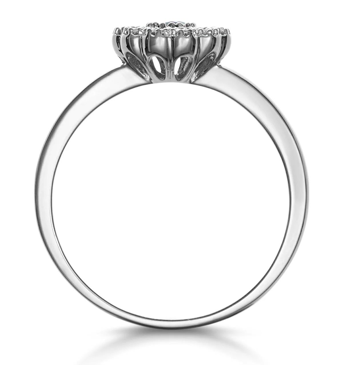 Sapphire and Diamond Halo Ring in 18K White Gold - Asteria Collection - Image 3