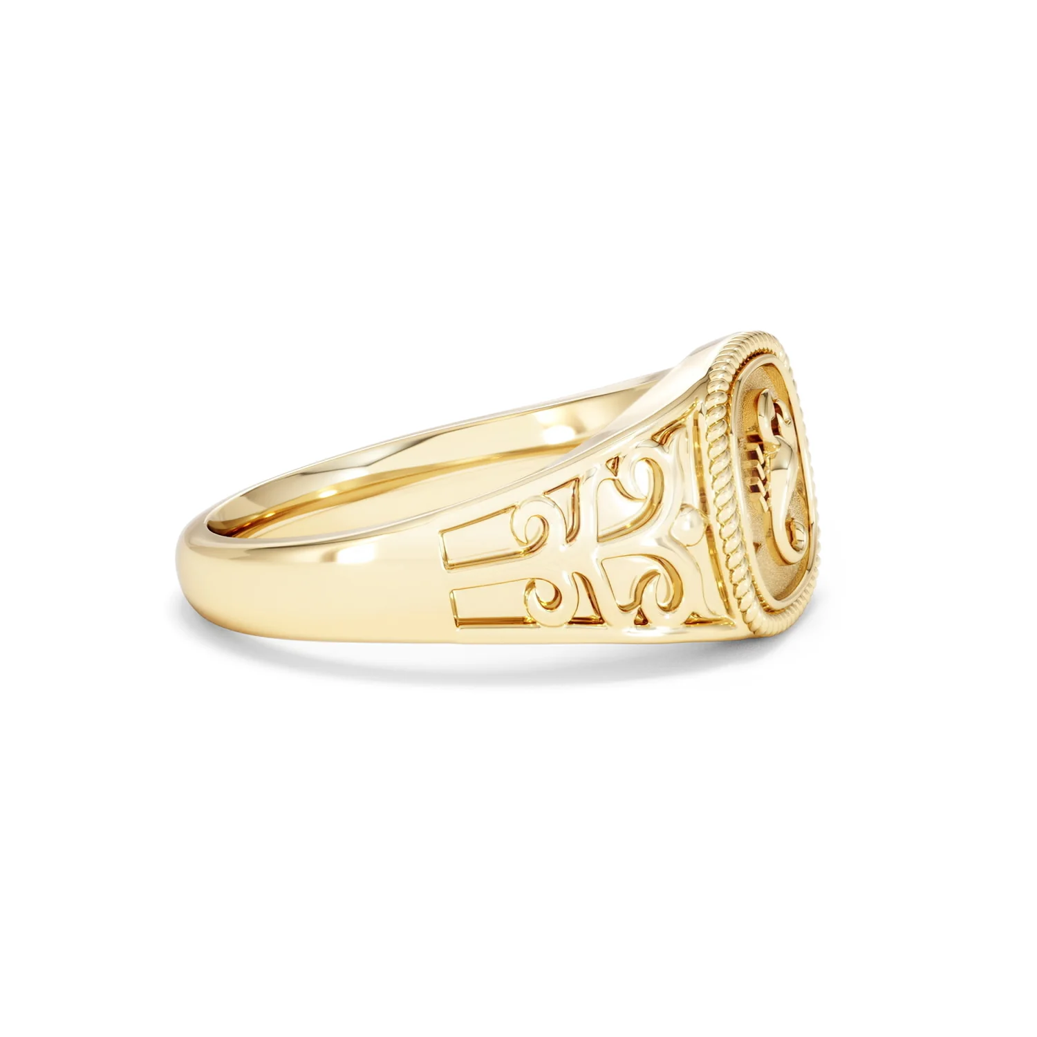 Scorpio Zodiac 0.01ct Lab Diamond Signet Ring in 18K Gold Vermeil - Image 23