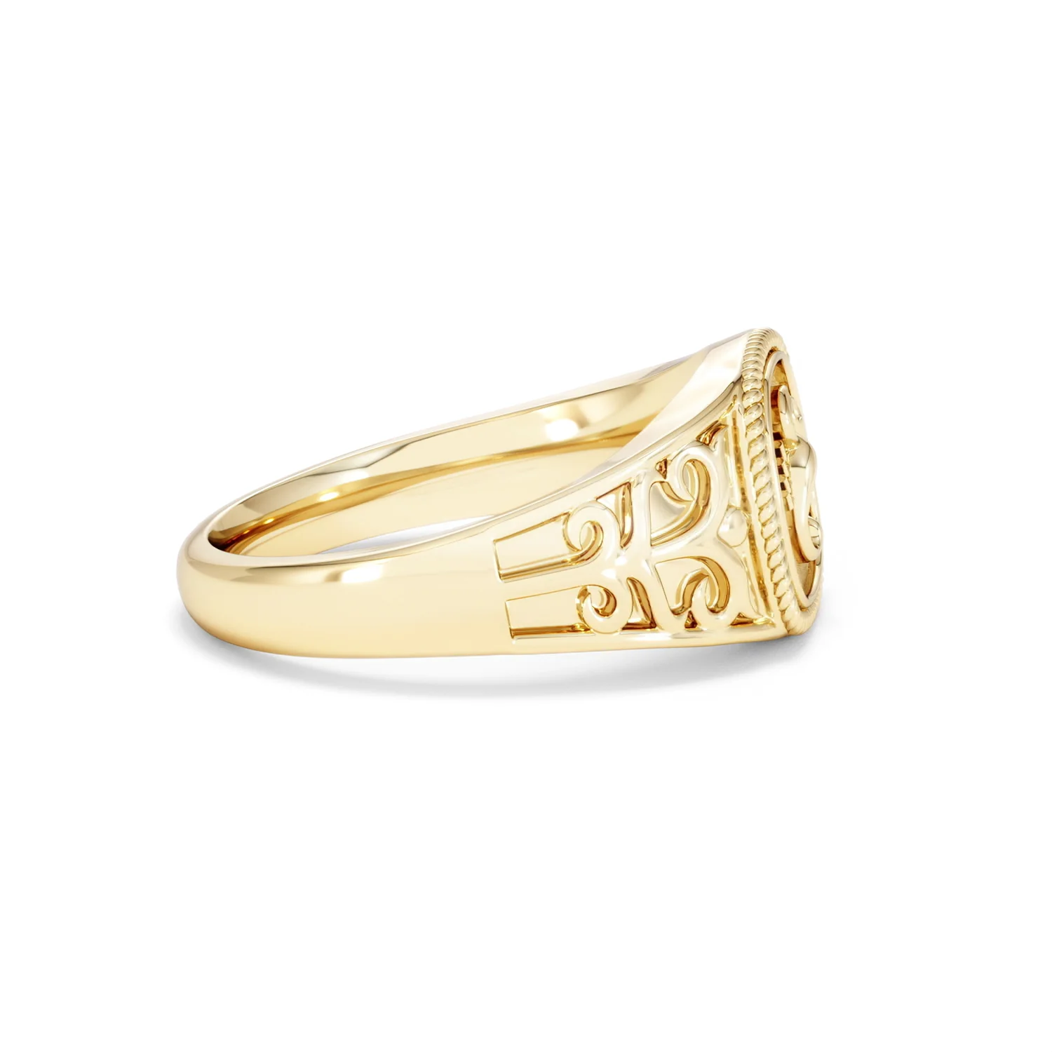 Scorpio Zodiac 0.01ct Lab Diamond Signet Ring in 18K Gold Vermeil - Image 25