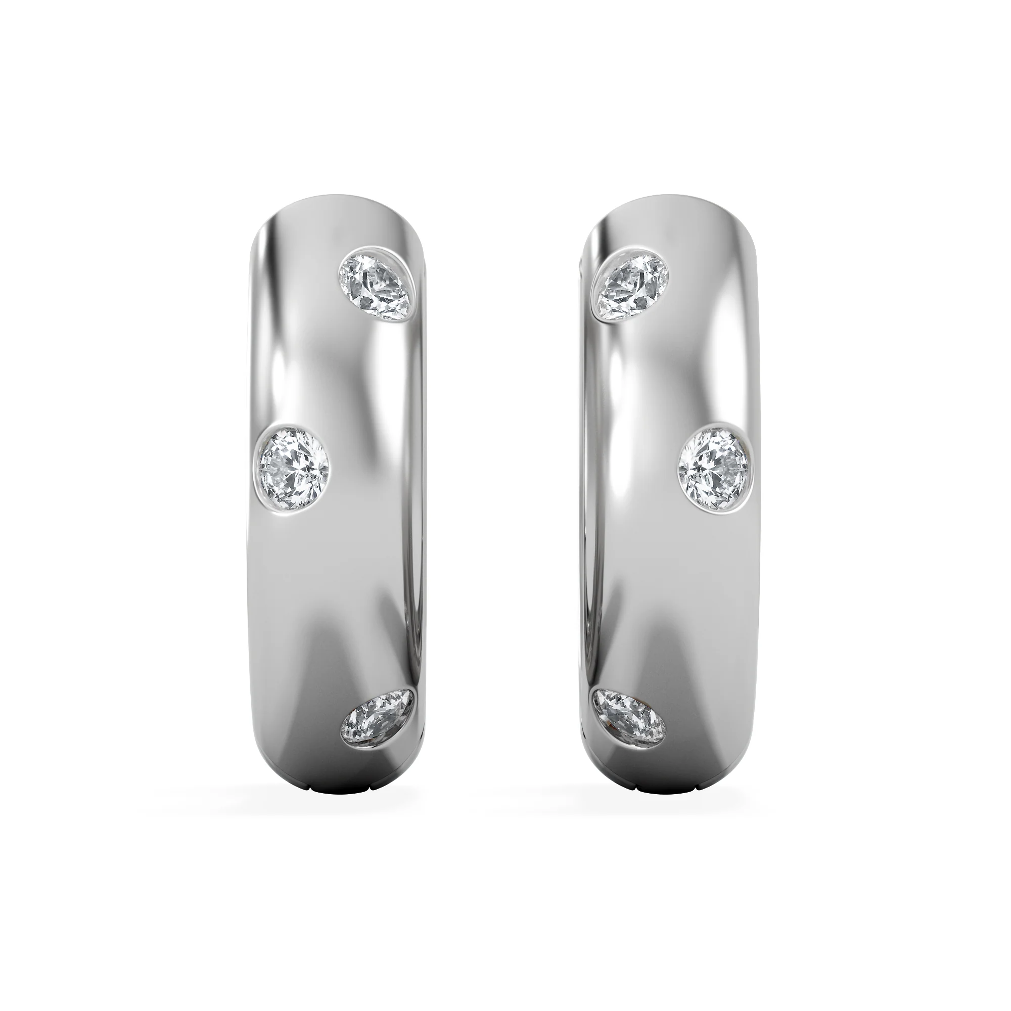 Seamless Lab Diamond Huggie Earrings 0.08ct in Sterling Silver