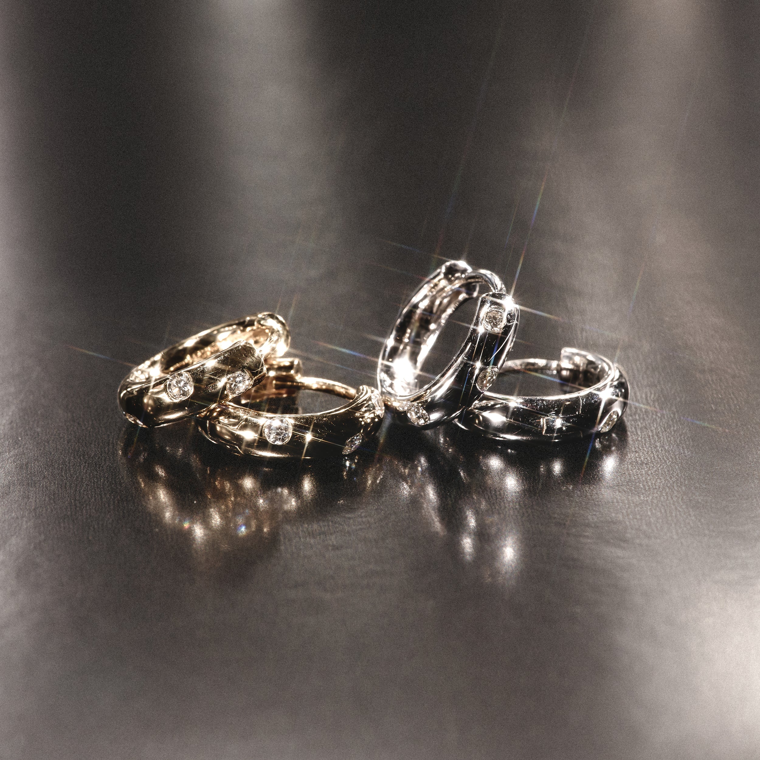 Seamless Lab Diamond Huggie Earrings 0.08ct in Sterling Silver - Image 8
