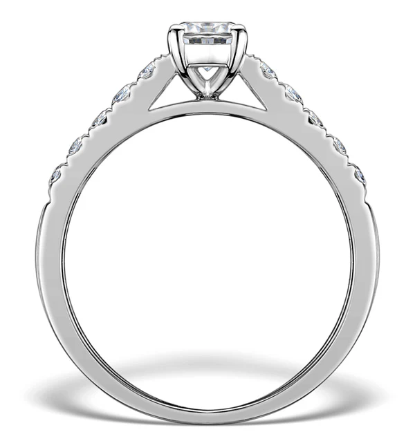 Sidestone Engagement Ring Adelle 0.85ct G/SI1 Diamonds 18K White Gold - Image 2