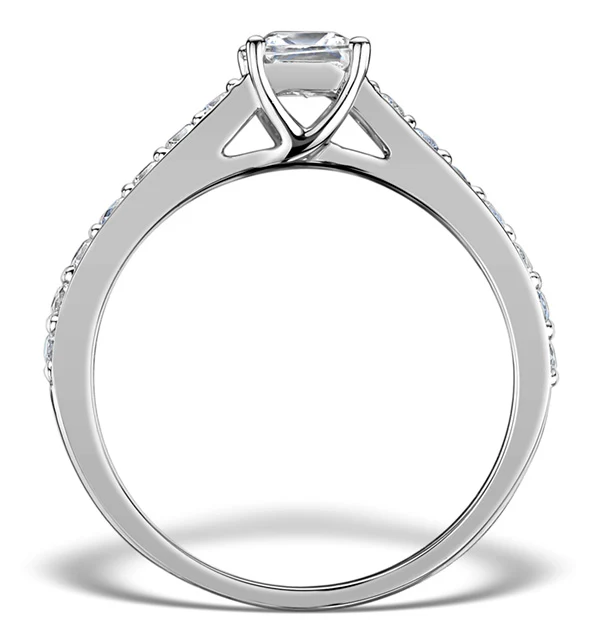 Sidestone Engagement Ring Seraphina 0.95ct Vs2 Princess Diamond 18KW - Image 2