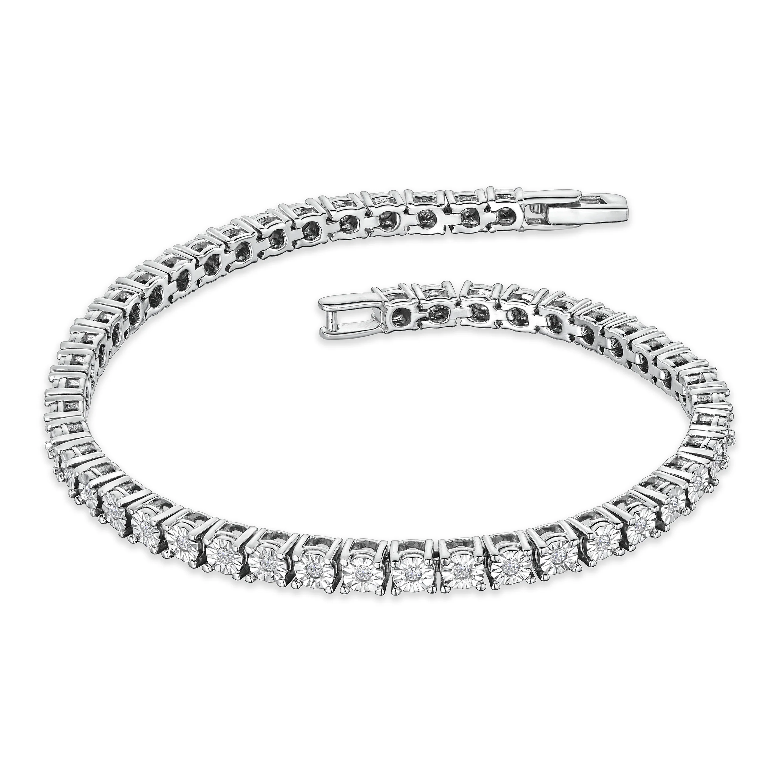 Brilliance Silver Lab Diamond Set 0.57ct Tennis Bracelet - Image 3