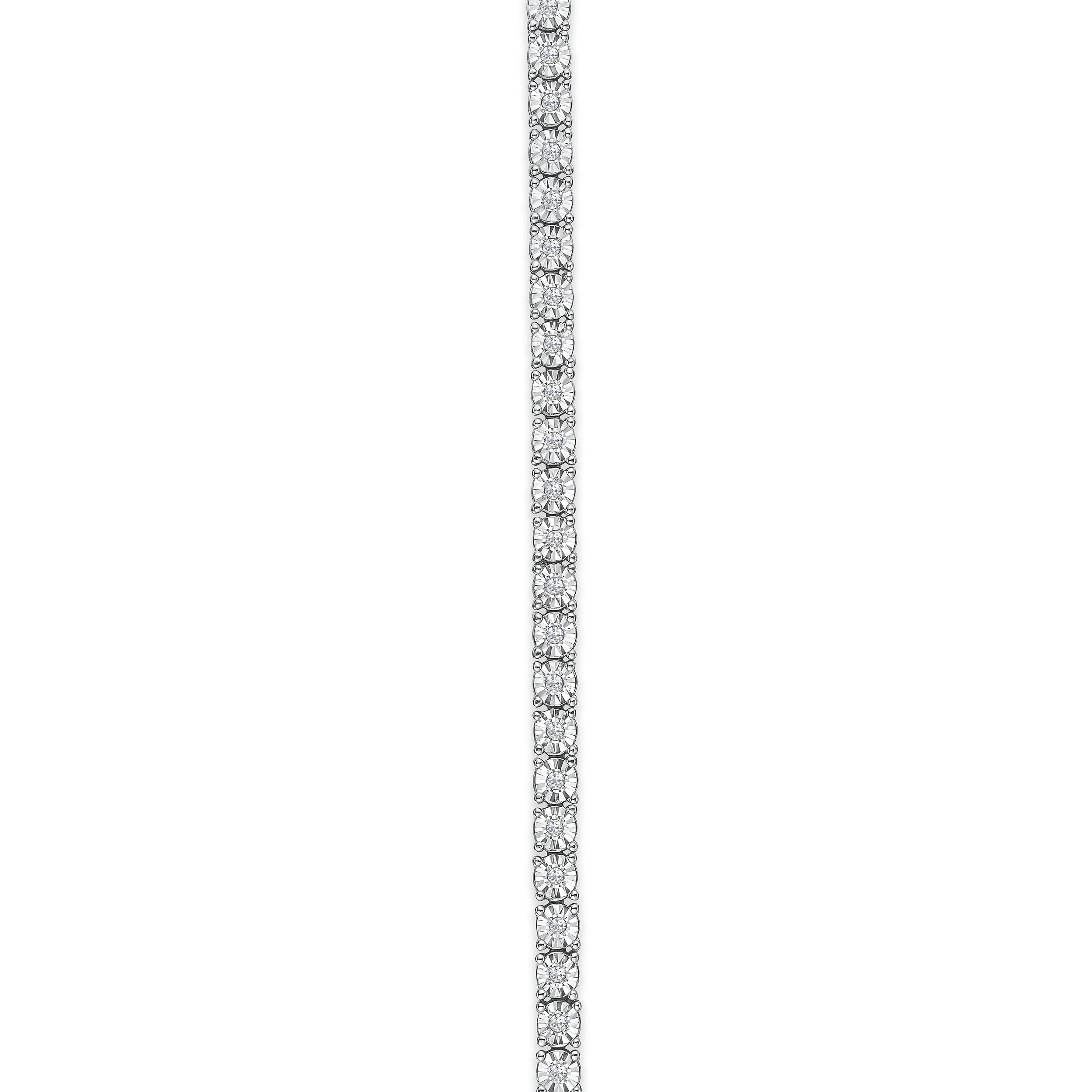 Brilliance Silver Lab Diamond Set 0.57ct Tennis Bracelet - Image 4
