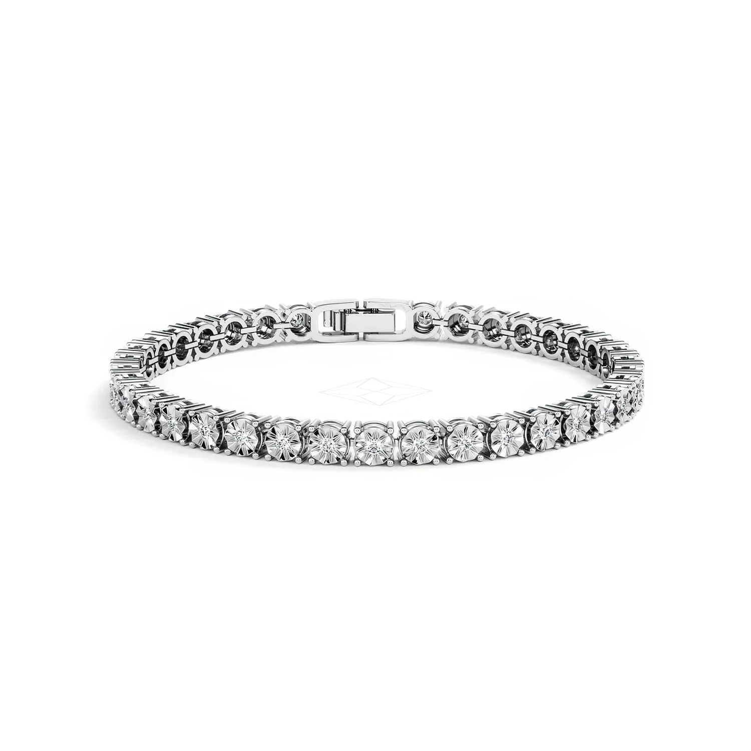 Brilliance Lab Silver Diamond Set 1.00ct Tennis Bracelet - Image 10