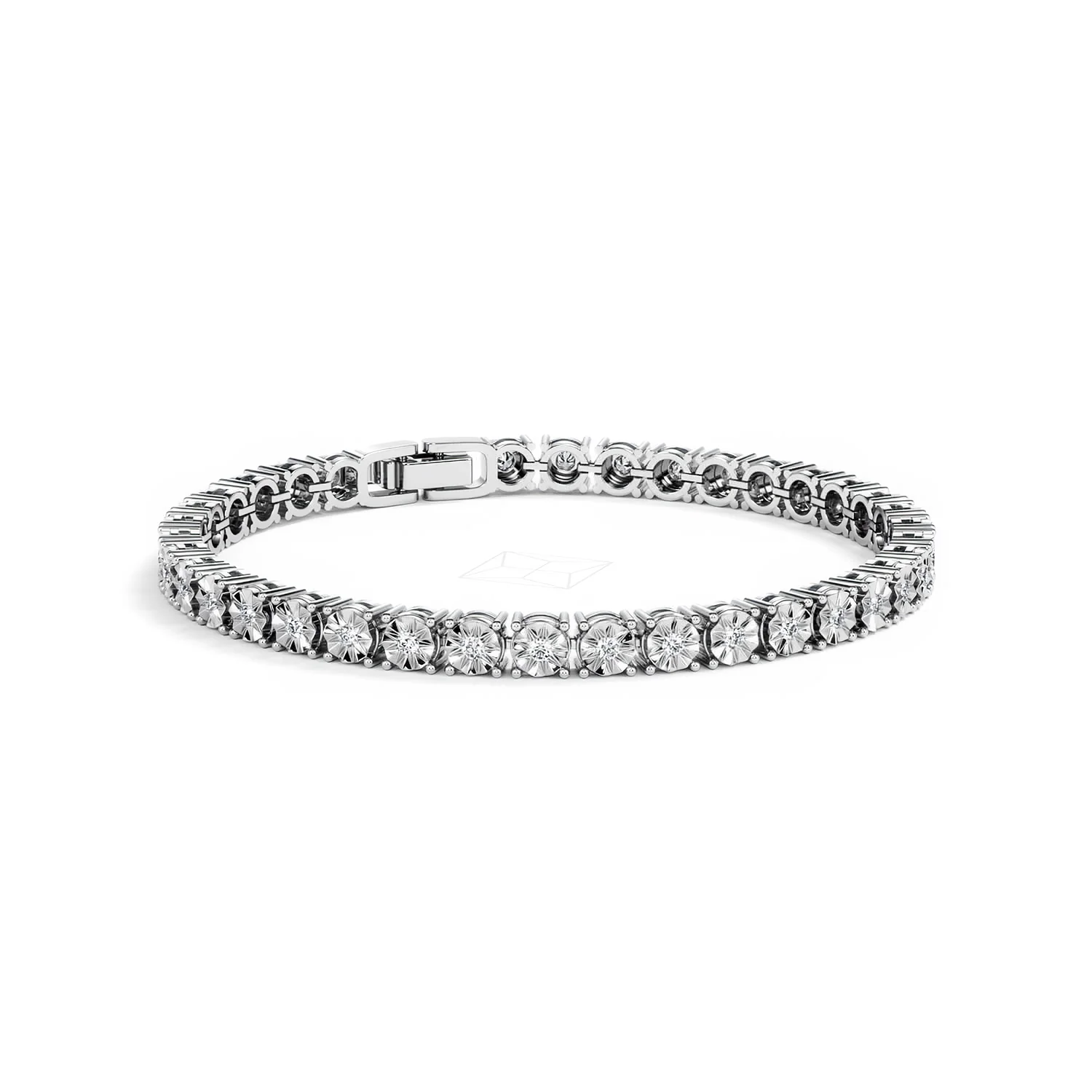 Brilliance Lab Silver Diamond Set 1.00ct Tennis Bracelet - Image 14