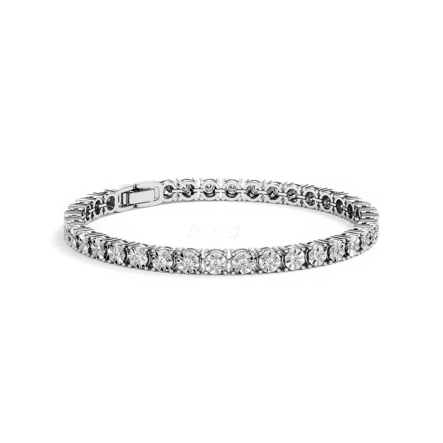 Brilliance Lab Silver Diamond Set 1.00ct Tennis Bracelet - Image 18