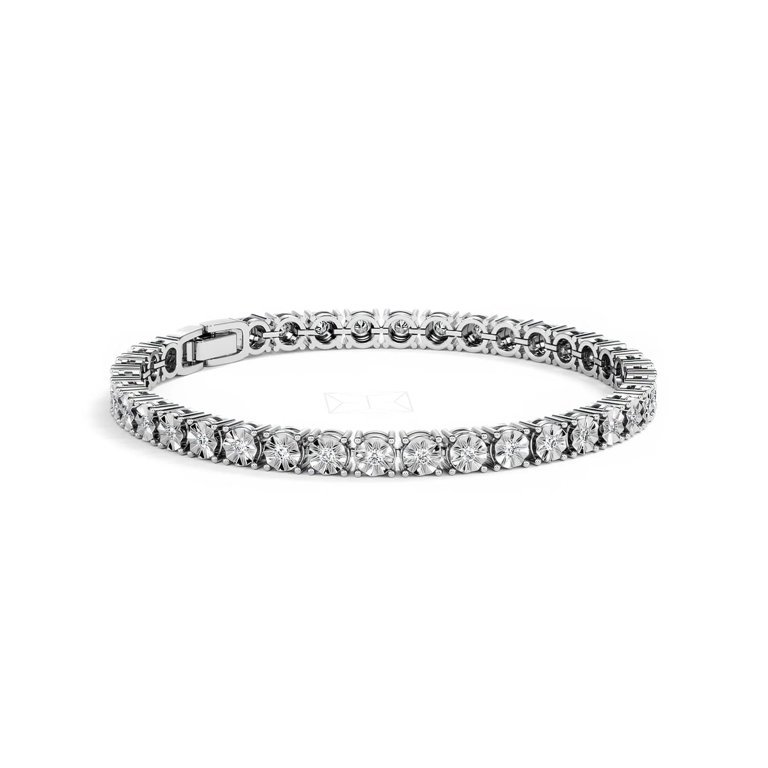 Brilliance Lab Silver Diamond Set 1.00ct Tennis Bracelet - Image 20
