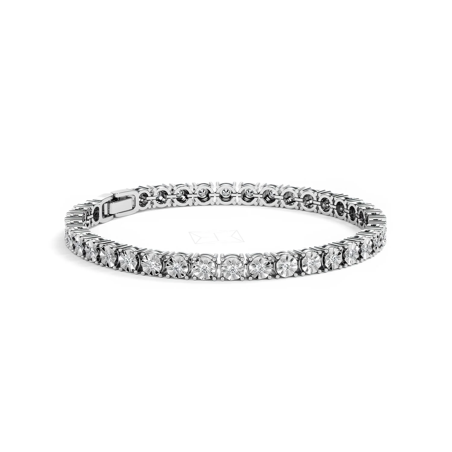 Brilliance Lab Silver Diamond Set 1.00ct Tennis Bracelet - Image 21